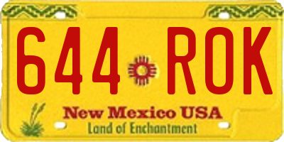 NM license plate 644ROK
