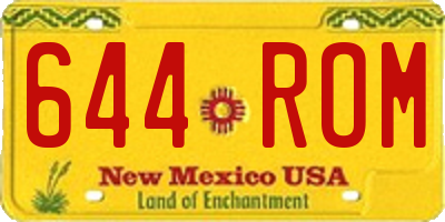 NM license plate 644ROM