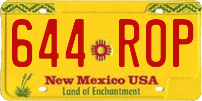 NM license plate 644ROP