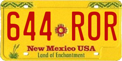 NM license plate 644ROR
