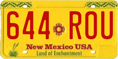 NM license plate 644ROU
