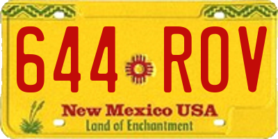 NM license plate 644ROV