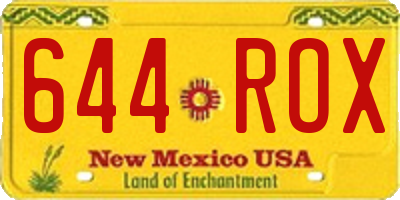 NM license plate 644ROX