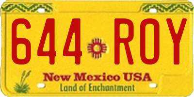 NM license plate 644ROY