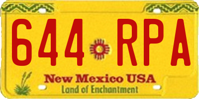 NM license plate 644RPA