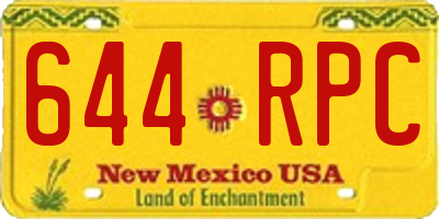 NM license plate 644RPC