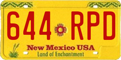 NM license plate 644RPD