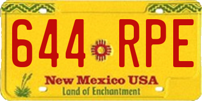 NM license plate 644RPE