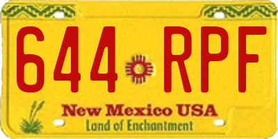 NM license plate 644RPF