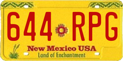NM license plate 644RPG