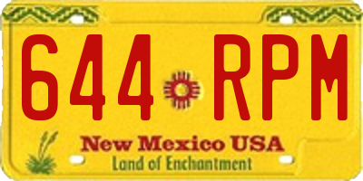 NM license plate 644RPM