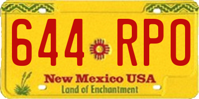 NM license plate 644RPO