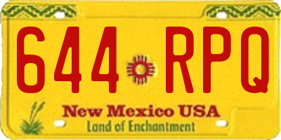 NM license plate 644RPQ