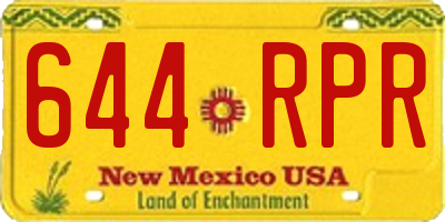 NM license plate 644RPR