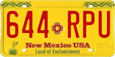 NM license plate 644RPU