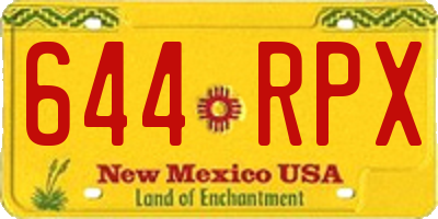 NM license plate 644RPX