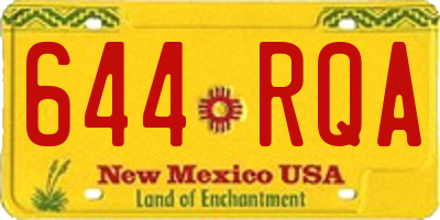 NM license plate 644RQA