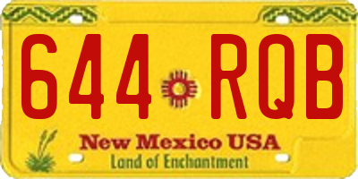 NM license plate 644RQB