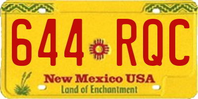 NM license plate 644RQC