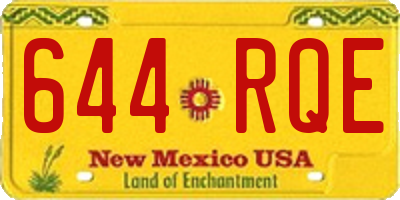 NM license plate 644RQE