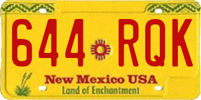 NM license plate 644RQK