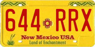 NM license plate 644RRX