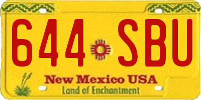 NM license plate 644SBU