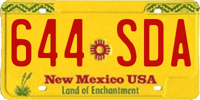 NM license plate 644SDA