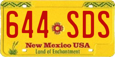 NM license plate 644SDS