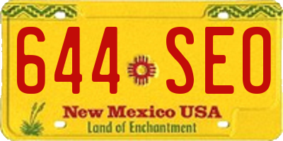 NM license plate 644SEO