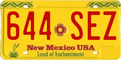 NM license plate 644SEZ