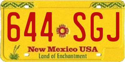 NM license plate 644SGJ