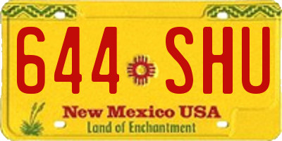 NM license plate 644SHU