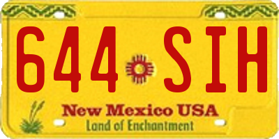 NM license plate 644SIH