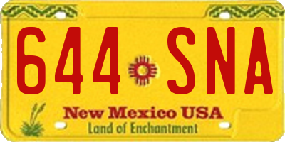 NM license plate 644SNA