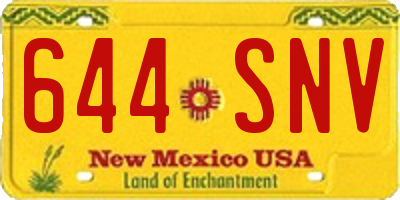 NM license plate 644SNV