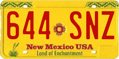 NM license plate 644SNZ