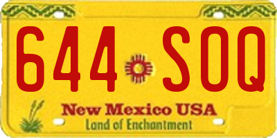 NM license plate 644SOQ