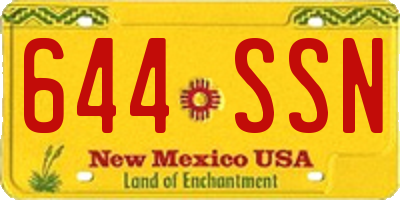 NM license plate 644SSN