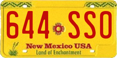 NM license plate 644SSO