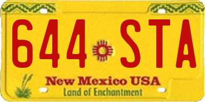NM license plate 644STA