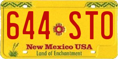 NM license plate 644STO