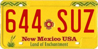 NM license plate 644SUZ