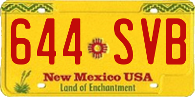 NM license plate 644SVB