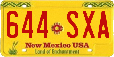 NM license plate 644SXA