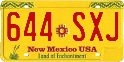 NM license plate 644SXJ
