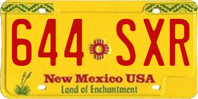 NM license plate 644SXR