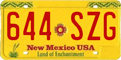 NM license plate 644SZG
