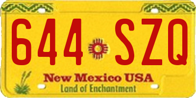NM license plate 644SZQ