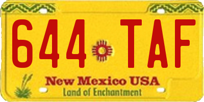 NM license plate 644TAF